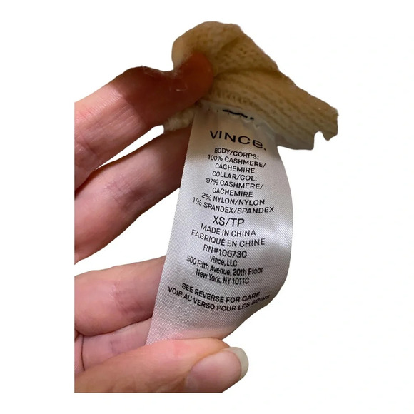 Vince cashmere v neck sweater off white xs/tp - Picture 6 of 7